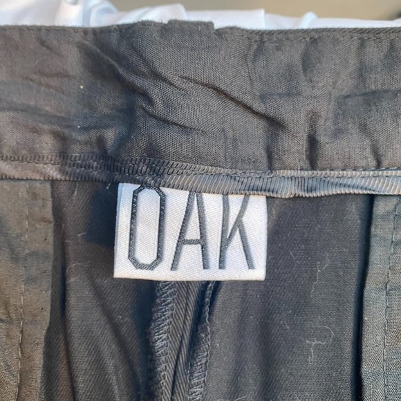 OAK NYC OVERSIZED BLACK RAW EDGE COTTON TWILL CAPRIS (SZ. L) - Picture 3 of 9